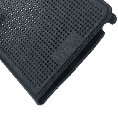 Samsung Galaxy Note 4 N910 Smart Dot View atvērams melns ādas maciņš / Vacins.lv