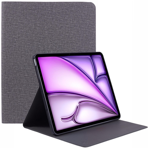 „X-LEVEL“ atverčiamas tekstilinis dėklas - pilkas (iPad Air 13 2026 / iPad Air 13 2025 / iPad Air 13 2024)