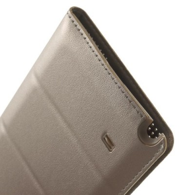 Samsung Galaxy Note 4 N910 Smart Dot View atverčiamas auksinis odinis dėklas / Priedai.lt