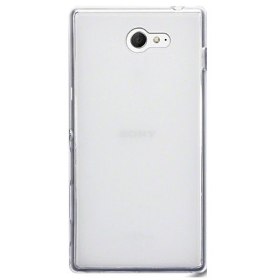 Sony Xperia M2 skaidrus (permatomas) kieto silikono TPU ploniausias pasaulyje dėklas / Priedai.lt
