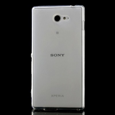 Sony Xperia M2 skaidrus (permatomas) kieto silikono TPU ploniausias pasaulyje dėklas / Priedai.lt