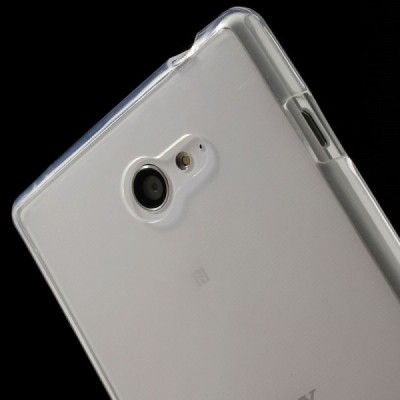 Sony Xperia M2 skaidrus (permatomas) kieto silikono TPU ploniausias pasaulyje dėklas / Priedai.lt