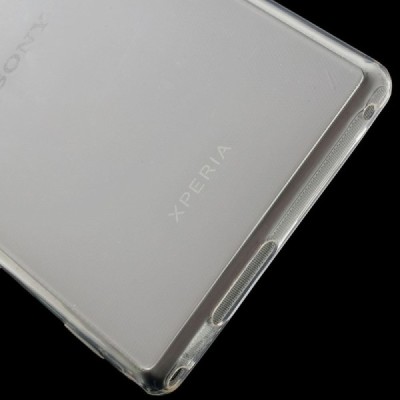 Sony Xperia M2 skaidrus (permatomas) kieto silikono TPU ploniausias pasaulyje dėklas / Priedai.lt