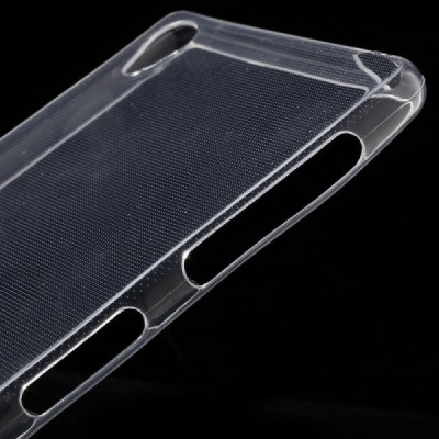 Sony Xperia Z3 skaidrus (permatomas) kieto silikono TPU ploniausias pasaulyje dėklas / Priedai.lt