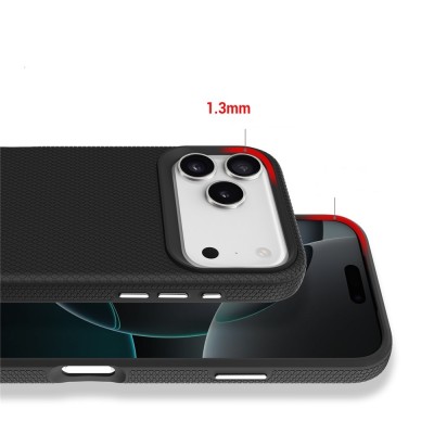 „TUKU“ Shockproof MagSafe kieto silikono  dėklas - juodas (iPhone 17 Pro)