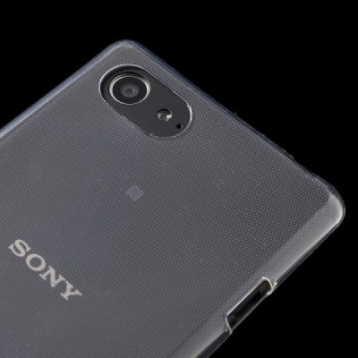 Sony Xperia E3 dzidrs (caurspīdīgs) cieta silikona TPU pasaulē planākais apvalks / Vacins.lv