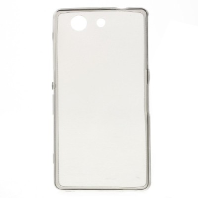 Sony Xperia Z3 Compact dzidrs (caurspīdīgs) cieta silikona TPU pasaulē planākais pelēks apvalks / Vacins.lv