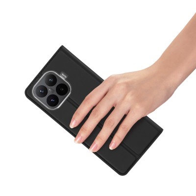 „Dux Ducis“ Skin atverčiamas dėklas - juodas (Xiaomi 17T Pro)