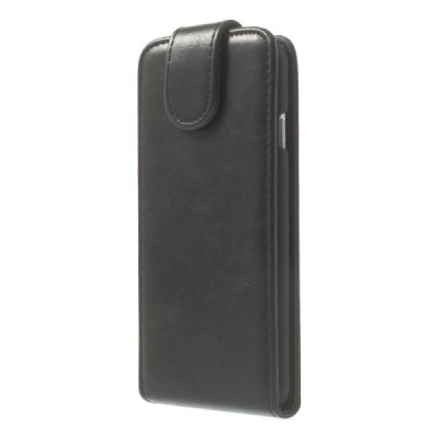 Apple iPhone 6 (6s) klasisks ādas vertikāli atvēramais melns maciņš / Vacins.lv