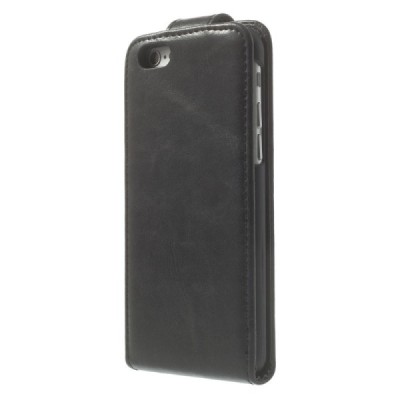 Apple iPhone 6 (6s) klasisks ādas vertikāli atvēramais melns maciņš / Vacins.lv