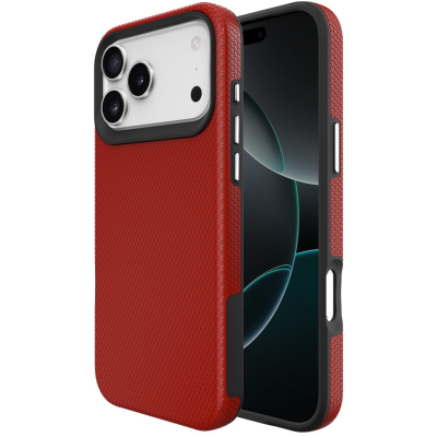 „TUKU“ Shockproof MagSafe kieto silikono  dėklas - raudonas (iPhone 17 Pro Max)