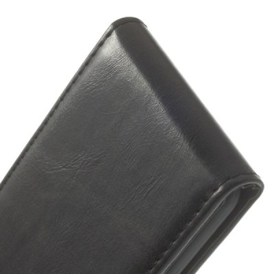 Apple iPhone 6 (6s) klasisks ādas vertikāli atvēramais melns maciņš / Vacins.lv