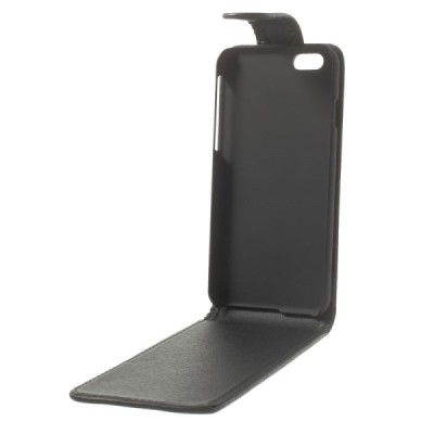 Apple iPhone 6 (6s) klasisks ādas vertikāli atvēramais melns maciņš / Vacins.lv