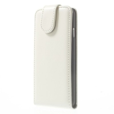 Apple iPhone 6 (6s) klasikinis vertikaliai atverčiamas baltas odinis dėklas / Priedai.lt