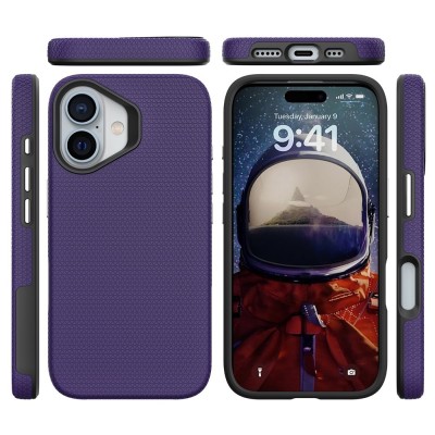 „TUKU“ Shockproof MagSafe kieto silikono  dėklas - violetinis (iPhone 16)