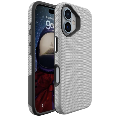 „TUKU“ Shockproof MagSafe kieto silikono  dėklas - sidabrinis (iPhone 16)