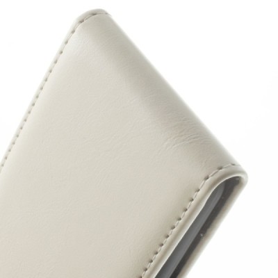 Apple iPhone 6 (6s) klasikinis vertikaliai atverčiamas baltas odinis dėklas / Priedai.lt