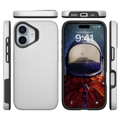 „TUKU“ Shockproof MagSafe kieto silikono  dėklas - sidabrinis (iPhone 16)