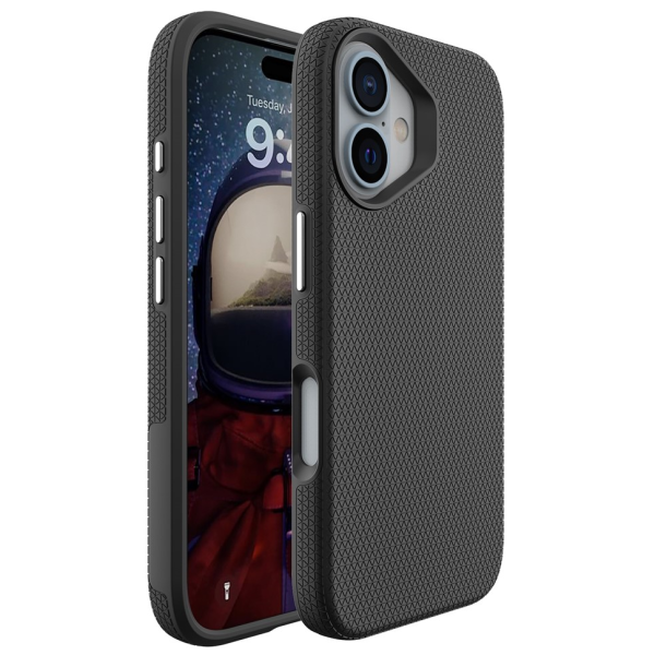„TUKU“ Shockproof MagSafe kieto silikono  dėklas - juodas (iPhone 16 Plus)