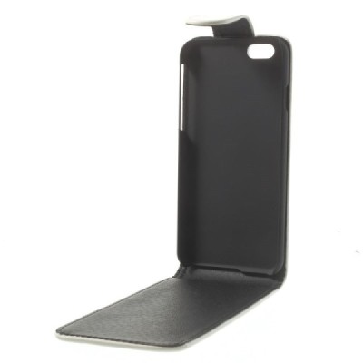 Apple iPhone 6 (6s) klasikinis vertikaliai atverčiamas baltas odinis dėklas / Priedai.lt