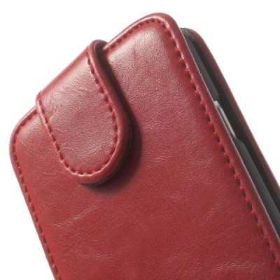 Apple iPhone 6 (6s) klasisks ādas vertikāli atvēramais sarkans maciņš / Vacins.lv