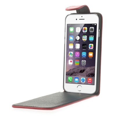 Apple iPhone 6 (6s) klasisks ādas vertikāli atvēramais sarkans maciņš / Vacins.lv