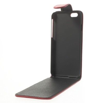 Apple iPhone 6 (6s) klasisks ādas vertikāli atvēramais sarkans maciņš / Vacins.lv