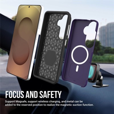 „TUKU“ Shockproof MagSafe kieto silikono  dėklas - violetinis (Galaxy S26+)