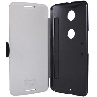 Motorola Nexus 6 Nillkin Fresh atvēramais melns maciņš / Vacins.lv