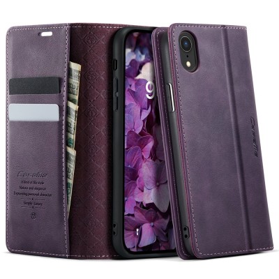 „CaseMe“ Retro Skin atverčiamas dėklas - violetinis (iPhone Xr)