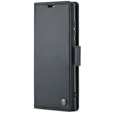 „CaseMe“ Leather atverčiamas dėklas - juodas (Galaxy S23 Ultra)
