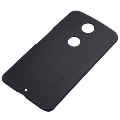 Motorola Nexus 6 Nillkin Frosted Shield juodas plastikinis dėklas + apsauginė ekrano plėvelė / Priedai.lt