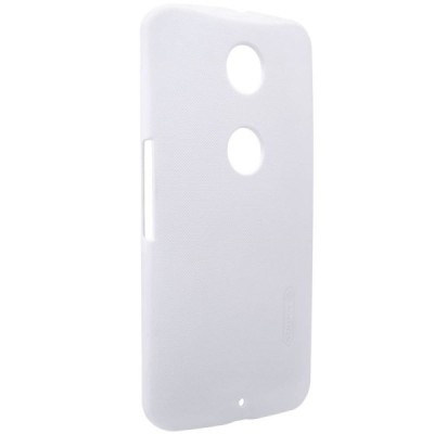 Motorola Nexus 6 Nillkin Frosted Shield baltas plastikinis dėklas + apsauginė ekrano plėvelė / Priedai.lt
