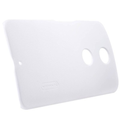 Motorola Nexus 6 Nillkin Frosted Shield baltas plastikinis dėklas + apsauginė ekrano plėvelė / Priedai.lt