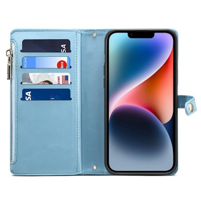 „ESEBLE“ solidus dėklas su pinigine - mėlynas (iPhone 15)
