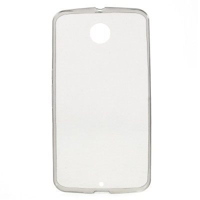 Motorola Nexus 6 dzidrs (caurspīdīgs) cieta silikona TPU pasaulē planākais pelēks apvalks / Vacins.lv