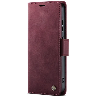„CaseMe“ Retro Skin atverčiamas dėklas - bordo (Galaxy S26 Ultra)