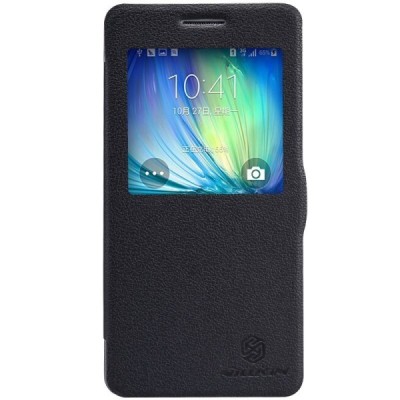 Samsung Galaxy A5 (A500) juodas odinis atverčiamas Nillkin Fresh dėklas / Priedai.lt