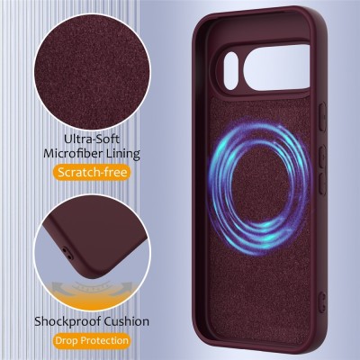 „Shell“ MagSafe kieto silikono (TPU) dėklas - bordo (Pixel 10 Pro XL)