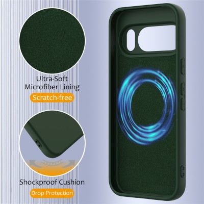 „Shell“ MagSafe kieto silikono (TPU) dėklas - tamsiai žalias (Pixel 10 Pro XL)