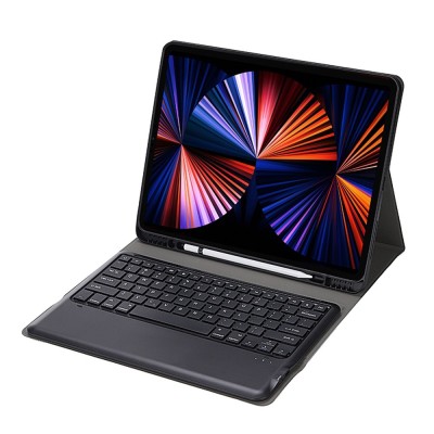 „Bosina“ Atverčiamas dėklas su klaviatūra - juodas (iPad Air 13 2024 / 2025 / 2026 / iPad Pro 12.9" 2022 / 2021 / 2020)