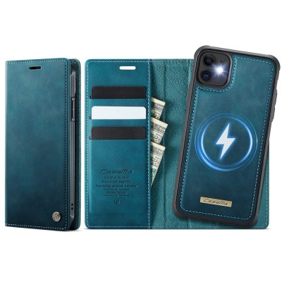 „CaseMe“ MagSafe Leather atverčiamas 2-in-1 dėklas - žalias (iPhone 11)