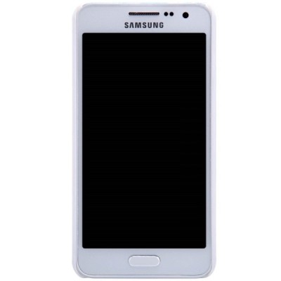 Samsung Galaxy A3 2015 (A300) Nillkin Frosted Shield baltas plastikinis dėklas + apsauginė ekrano plėvelė / Priedai.lt