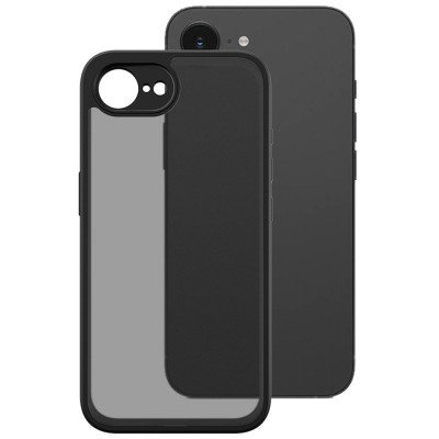 „Imak“ kieto silikono (TPU) matinis dėklas - tamsintas / juodas (iPhone 17e / 16e)