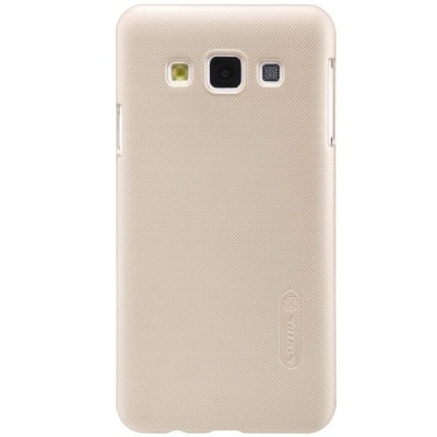 Samsung Galaxy A3 (A300) Nillkin Frosted Shield auksinis plastikinis dėklas + apsauginė ekrano plėvelė / Priedai.lt