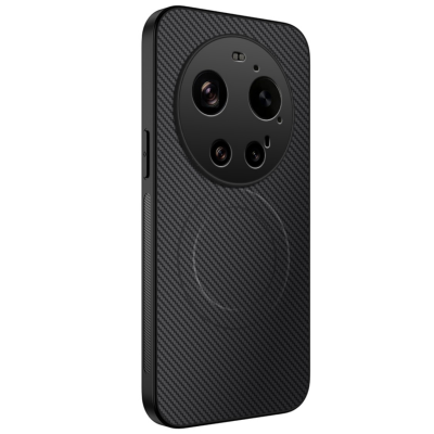 „WANLONFENG“ MagSafe kieto silikono dėklas + apsauginiai ekrano stiklai - juodas (Xiaomi 17 Ultra)