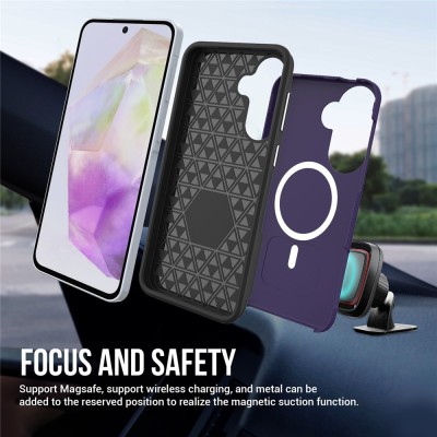 „TUKU“ Shockproof MagSafe kieto silikono  dėklas - violetinis (Galaxy A17 / A26 / A16)