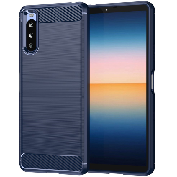 „Carbon“ kieto silikono (TPU) dėklas - mėlynas (Xperia 10 III)