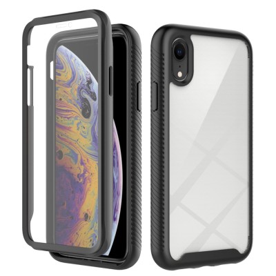 „Mofan“ skaidrus kieto silikono (TPU) pilnai dengiantis dėklas - juodas (iPhone XR)
