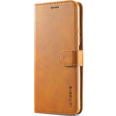 „LC.IMEEKE“ atverčiamas dėklas, knygutė - rudas (Redmi 10 5G / Poco M5 4G / M4 5G)